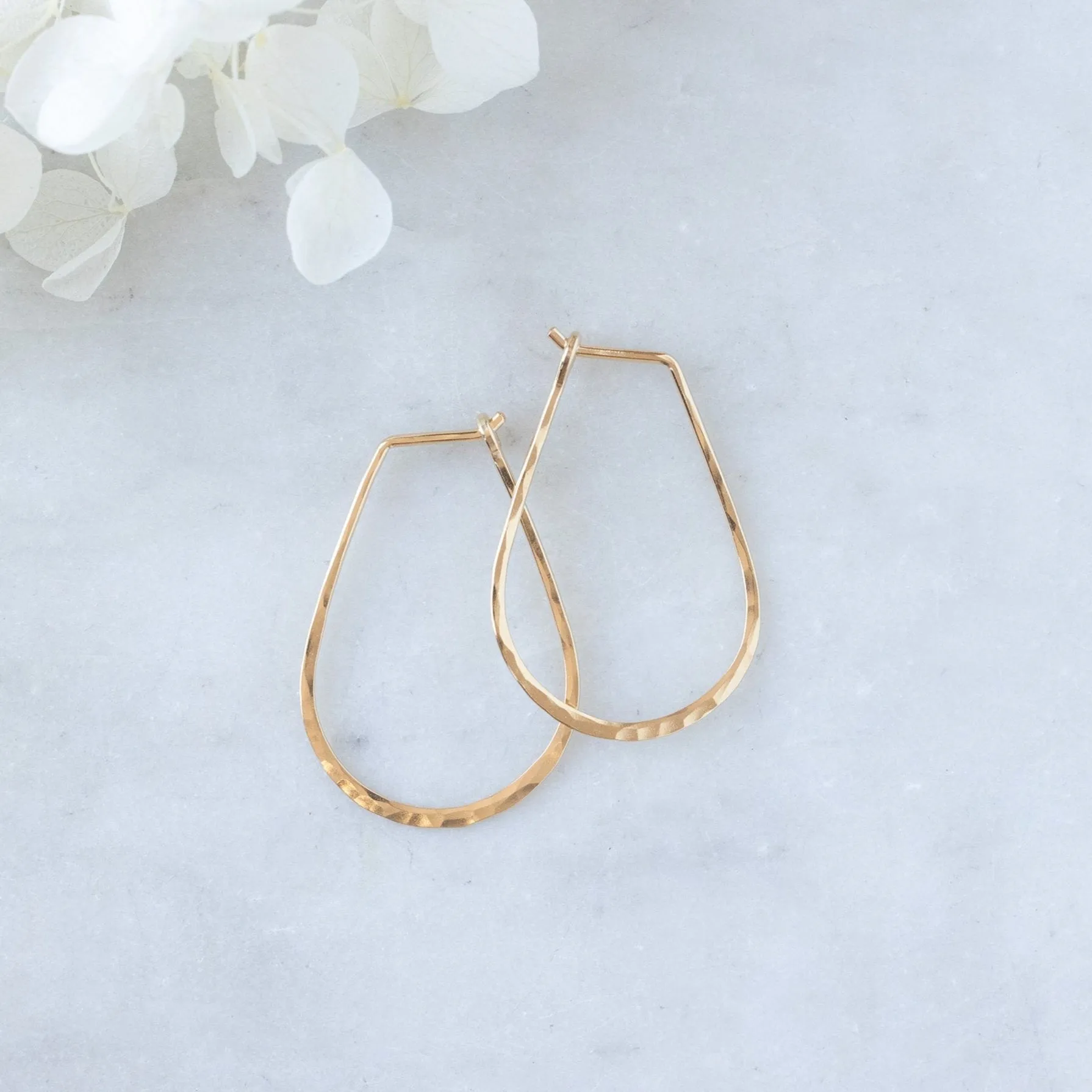 Small Horseshoe Hoop Earrings | 14K Yellow Gold