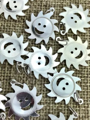 Smiley Face Sterling Silver Sun Charm Sku#362C.020