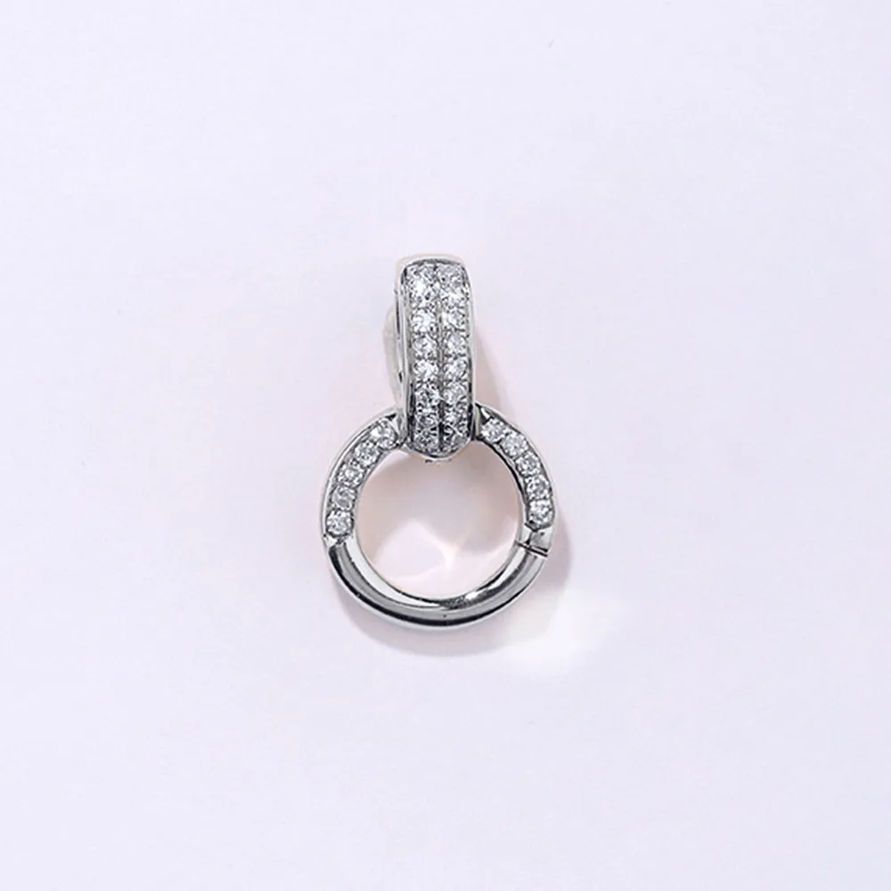 Solid 18k Gold Pave Diamond Clasp Connector Lock