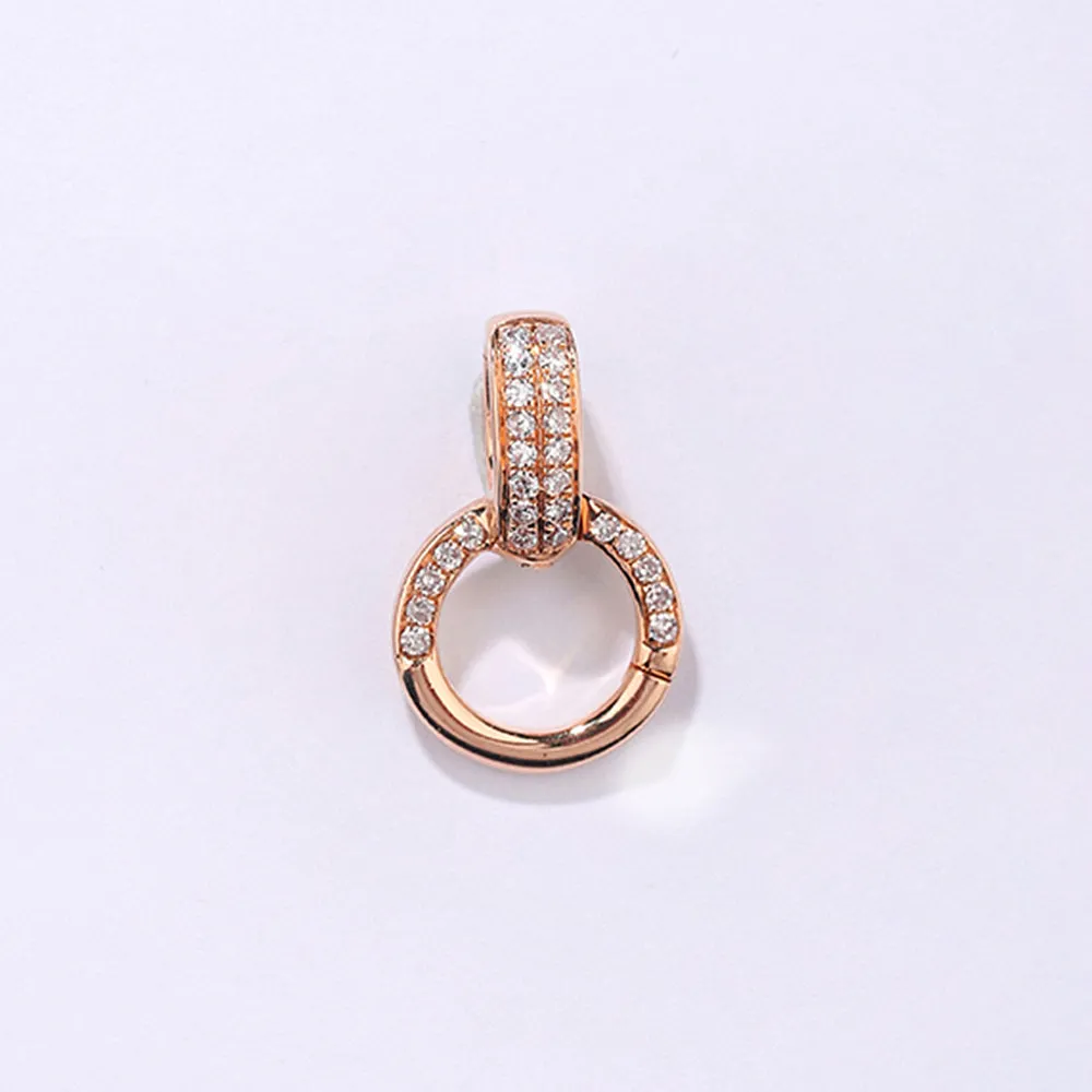 Solid 18k Gold Pave Diamond Clasp Connector Lock