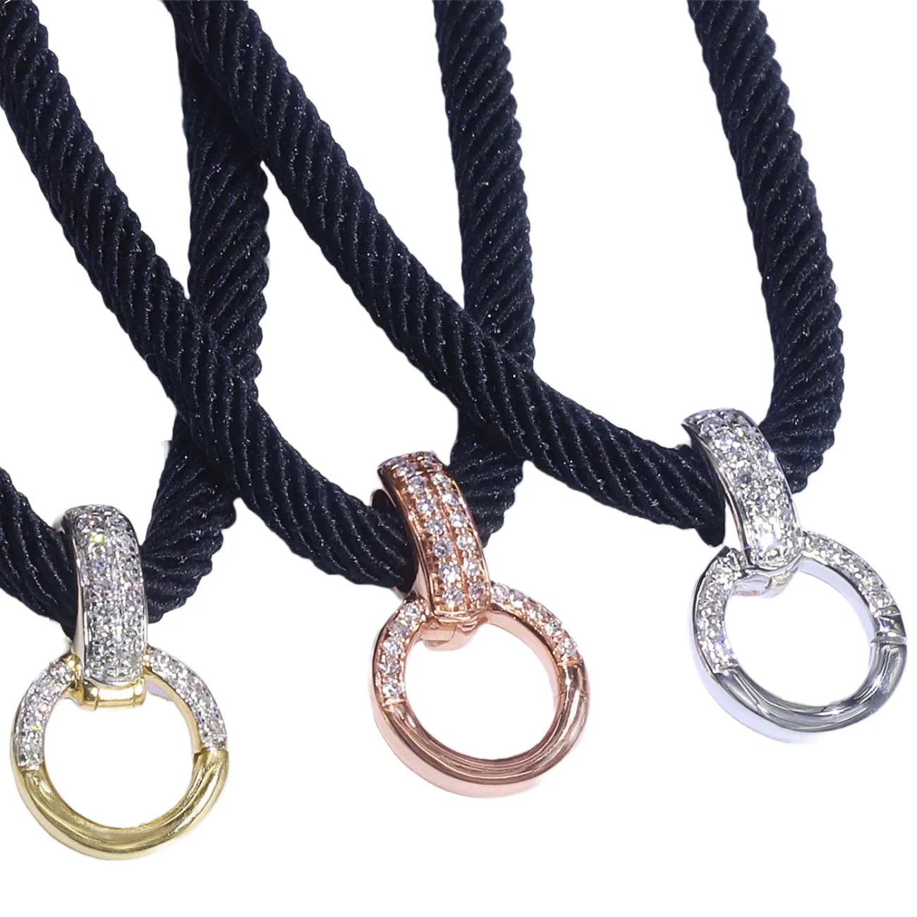Solid 18k Gold Pave Diamond Clasp Connector Lock