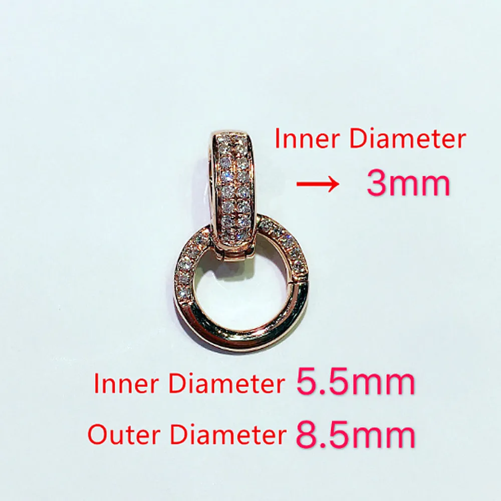 Solid 18k Gold Pave Diamond Clasp Connector Lock