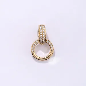 Solid 18k Gold Pave Diamond Clasp Connector Lock