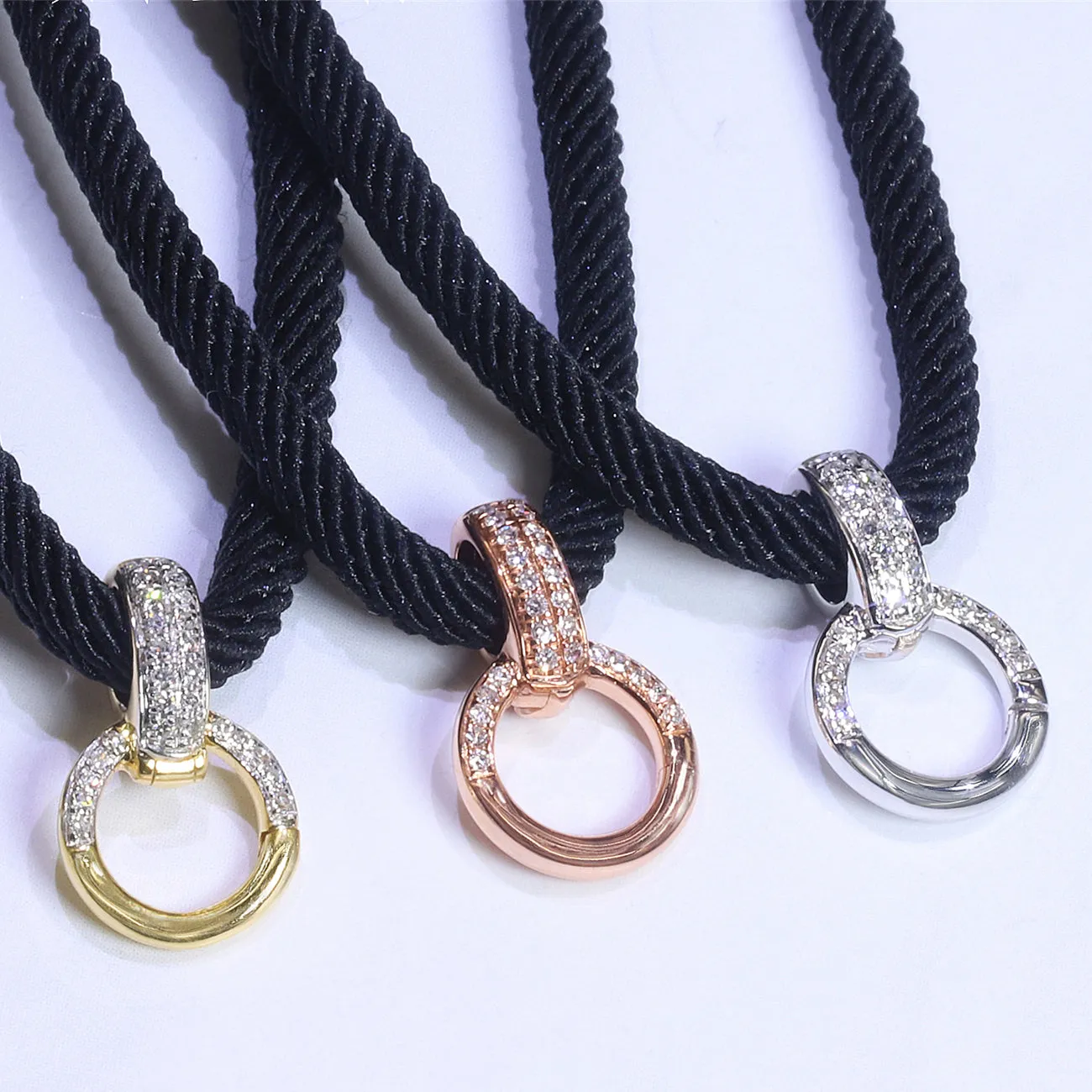 Solid 18k Gold Pave Diamond Clasp Connector Lock