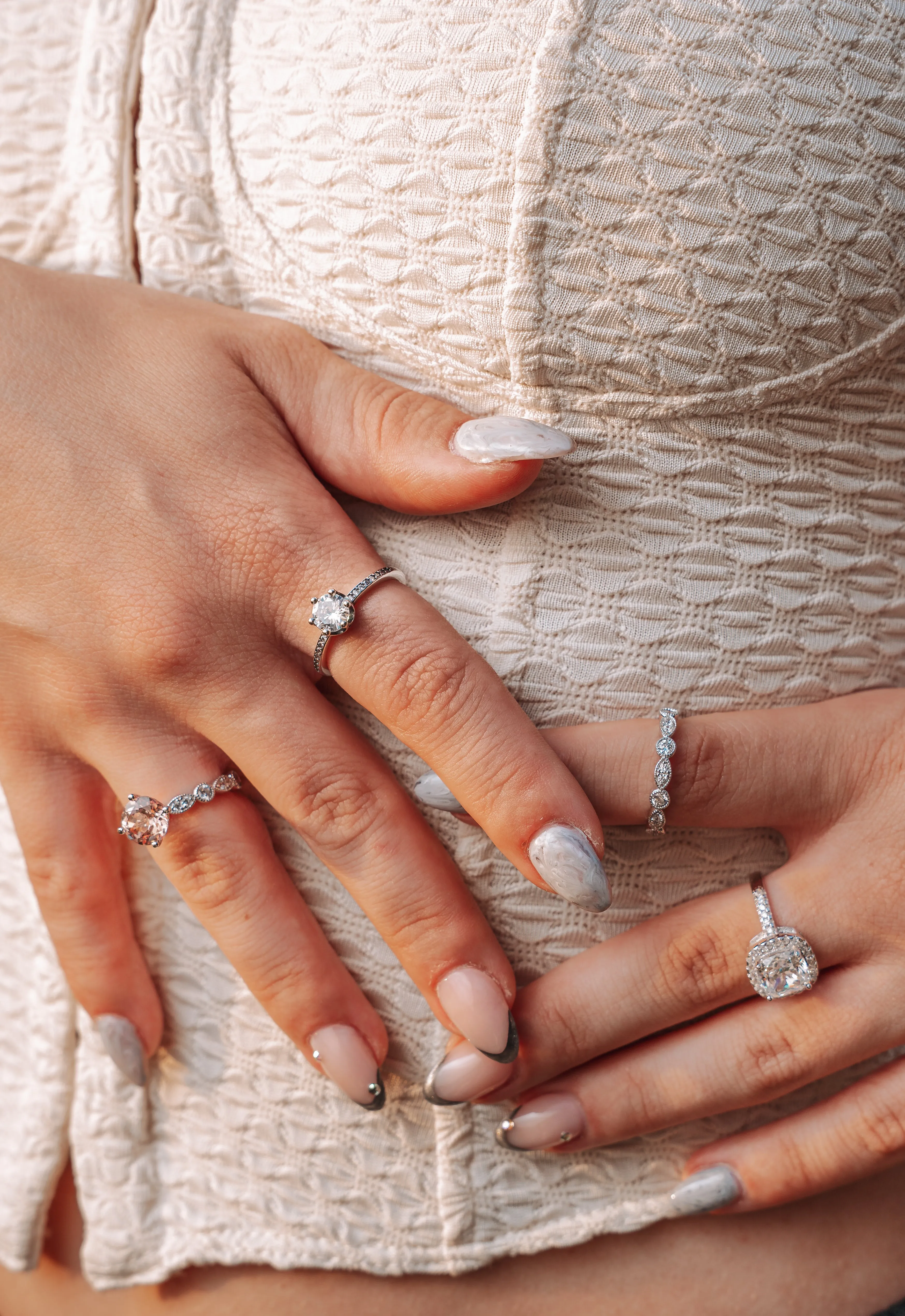 Solitaire Simulated Diamond Ring