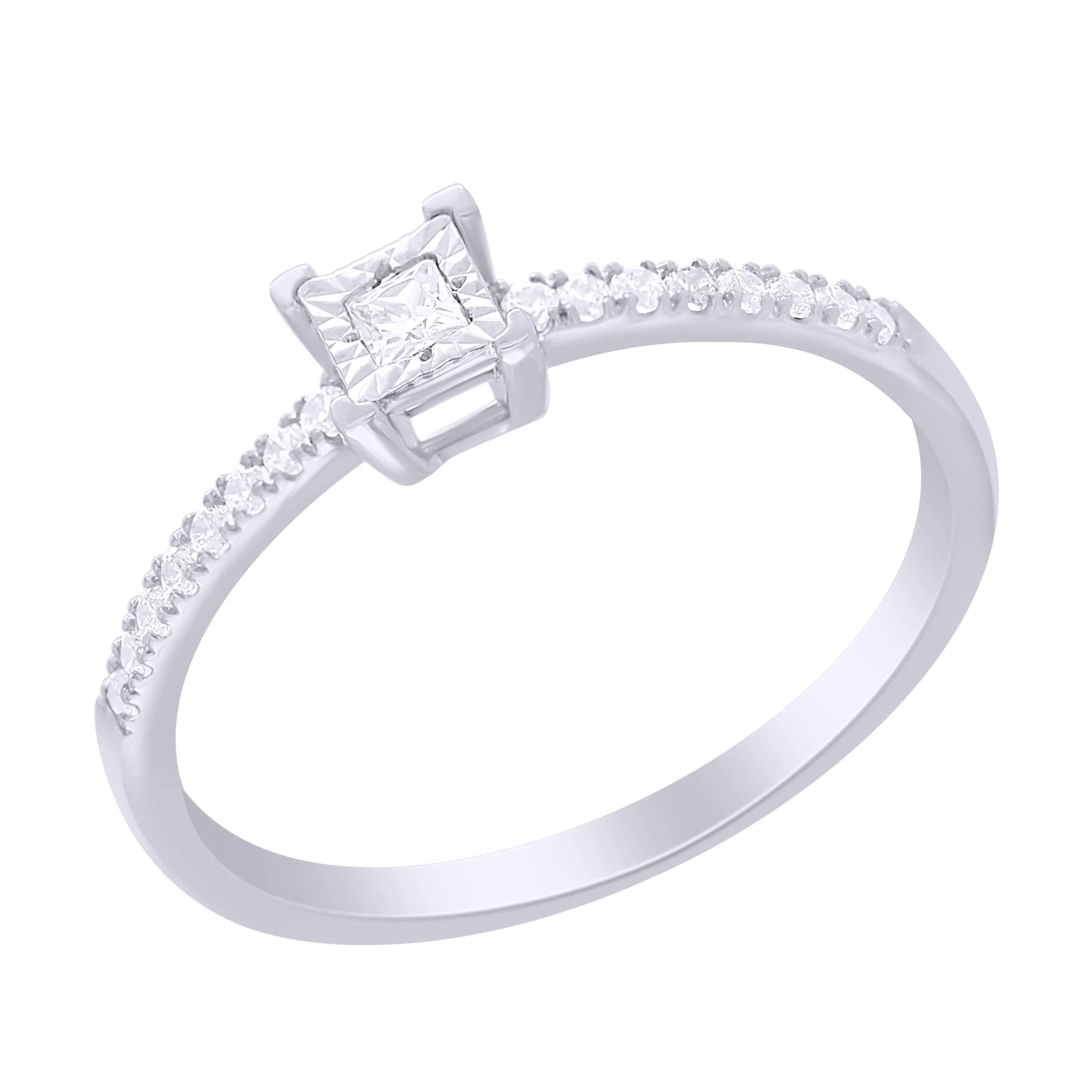 Solitarie Princess Cut Diamond Illusion Ring