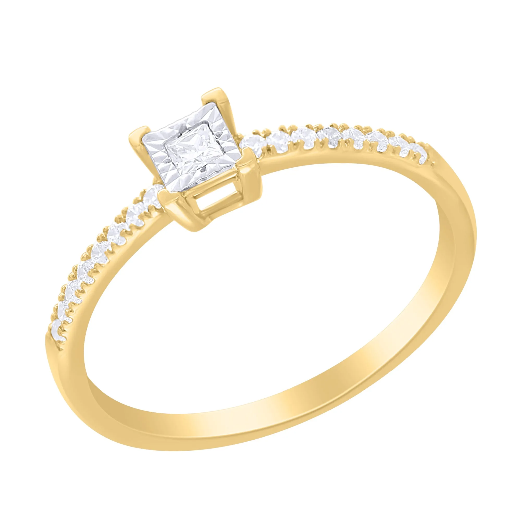 Solitarie Princess Cut Diamond Illusion Ring