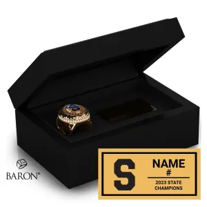Soquel High School Football 2023 Championship Black Standard Window Ring Box