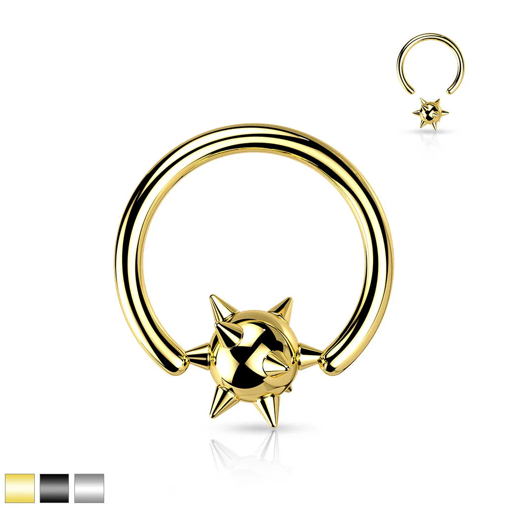 Spiked Ball Captive Rings Ear Cartilage Nose Septum Ring