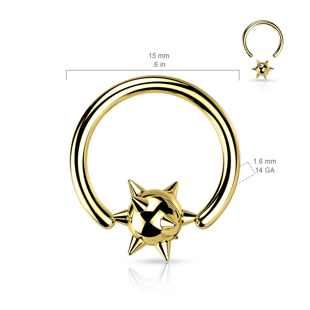 Spiked Ball Captive Rings Ear Cartilage Nose Septum Ring