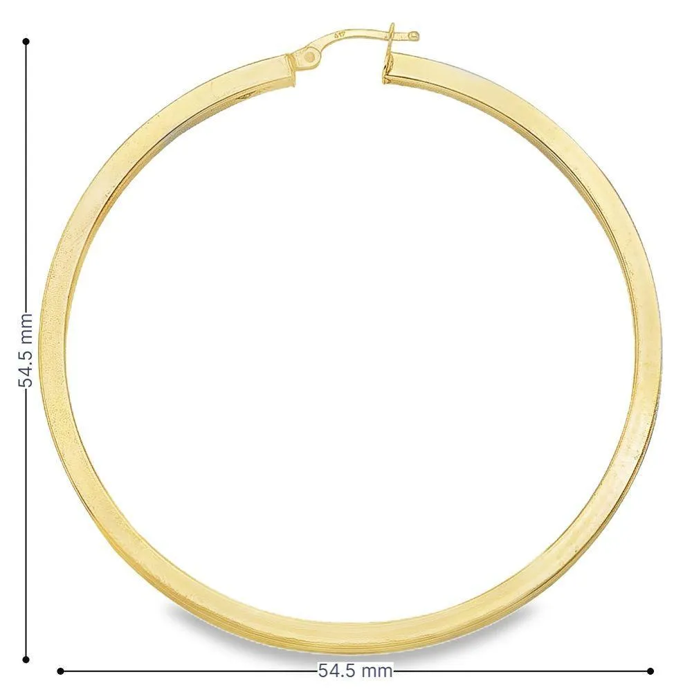 Square Tube 2.5 MM Hoop Earrings in 10K, 14K Yellow Gold