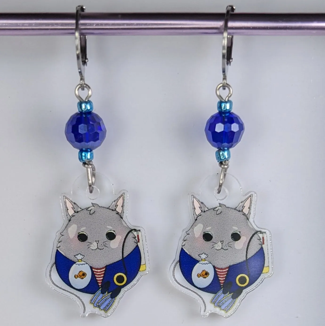 Squishy Science Animals Acrylic Stitch Markers & Earrings