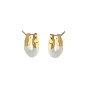 STATEMENT WAVES HOOPS WITH HALF ENAMEL