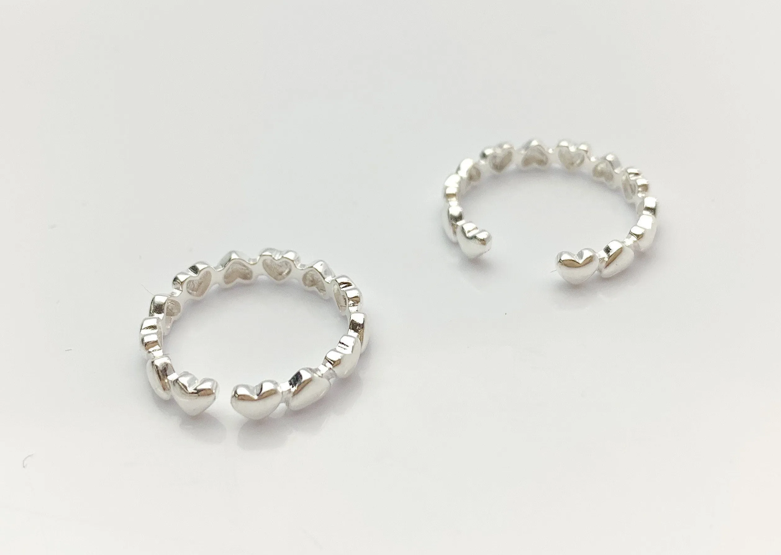 Sterling Silver Adjustable Heart Ring