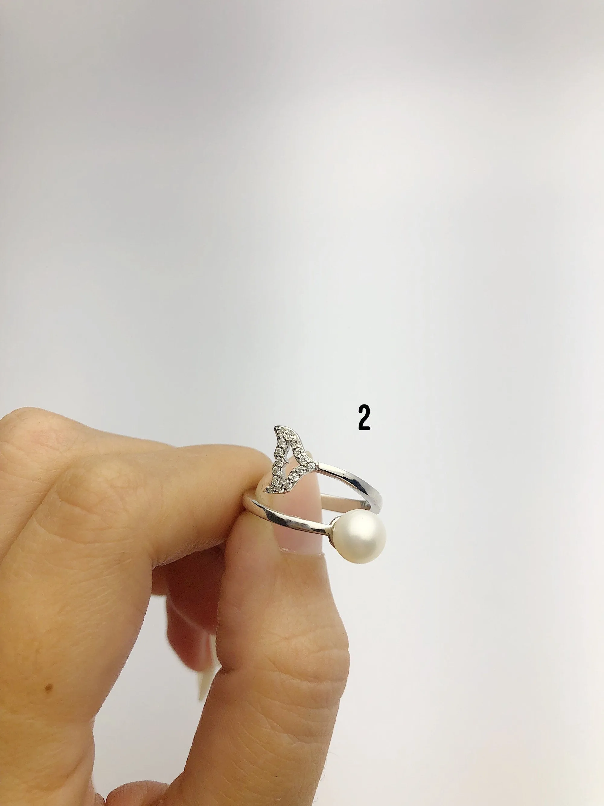 Sterling Silver Freshwater Pearl Rings - (868 No. 1-2)