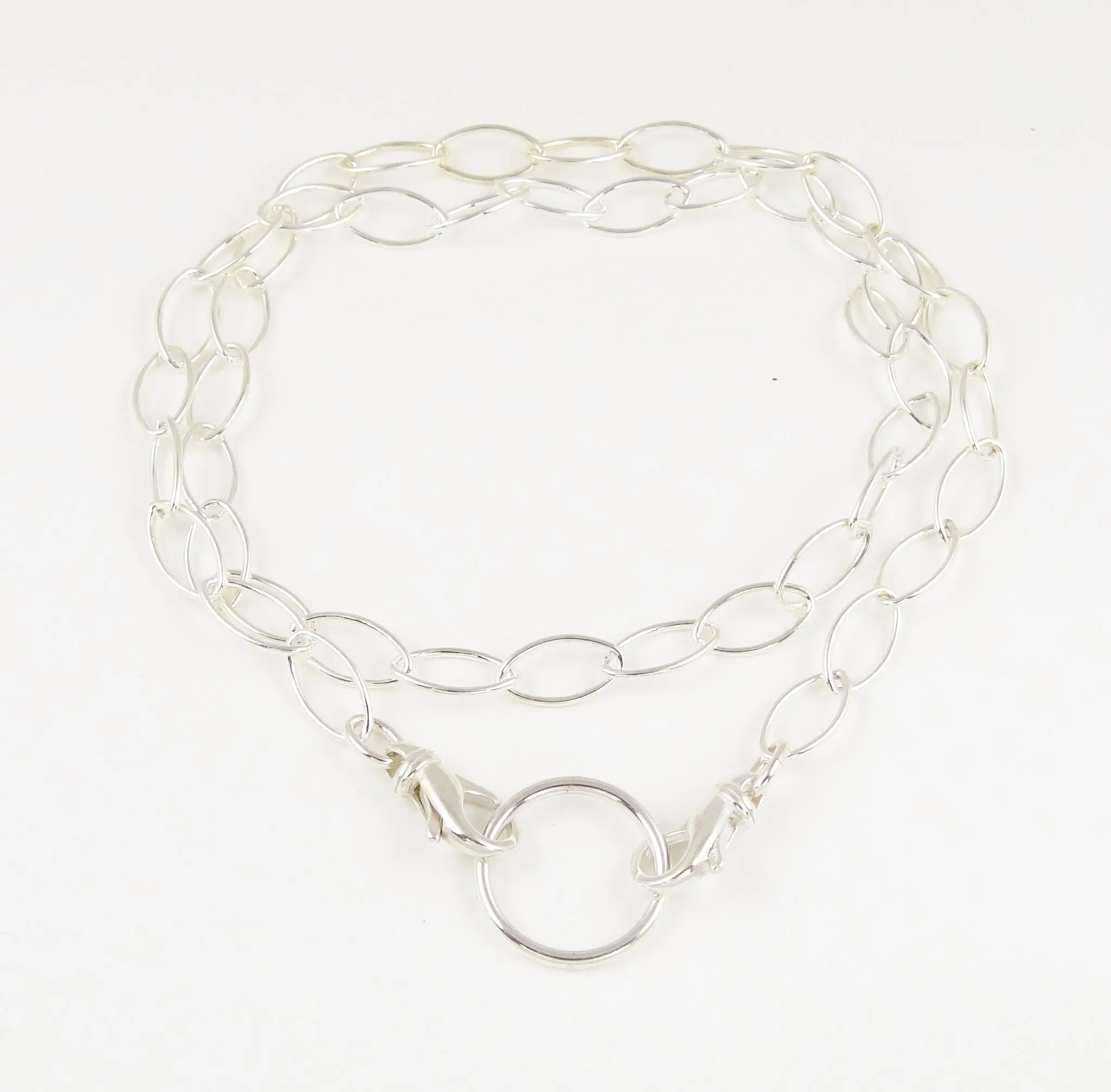 Sterling Silver Long Oval Link Chain Eyeglass Necklace