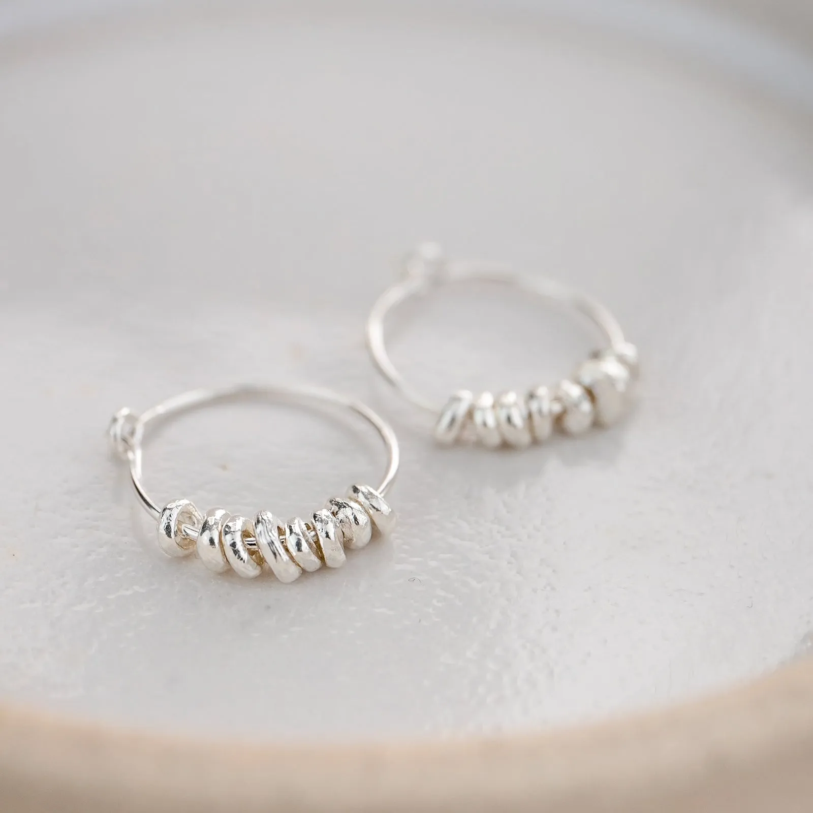 Sterling Silver Nugget Hoops