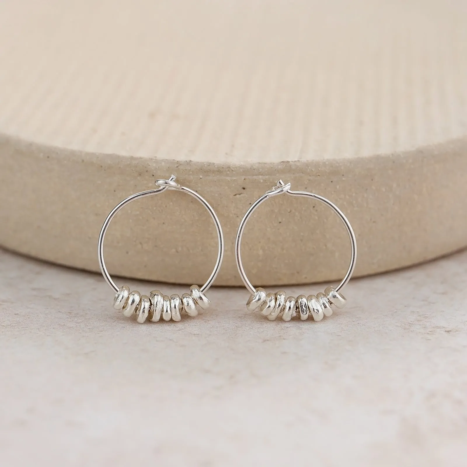 Sterling Silver Nugget Hoops