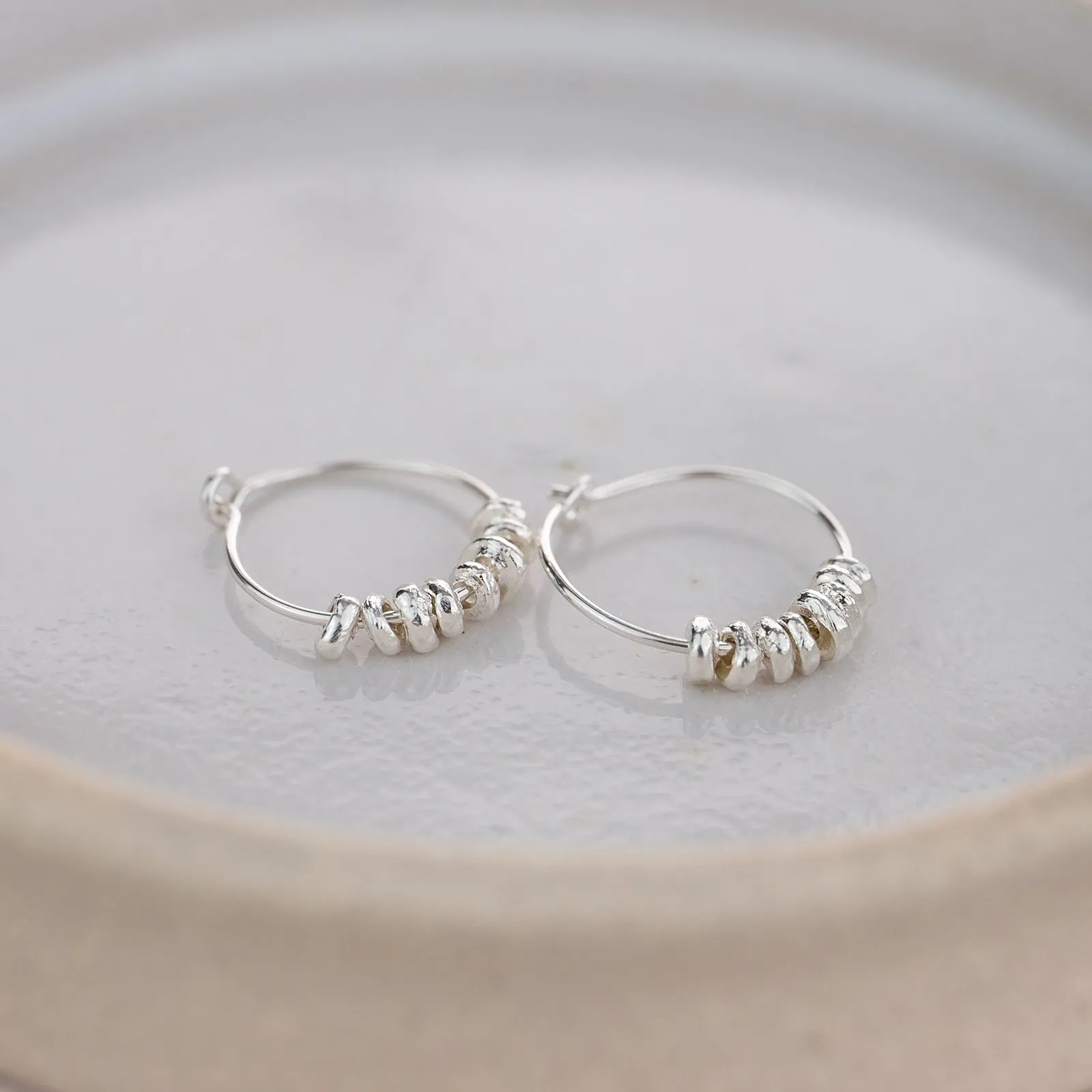Sterling Silver Nugget Hoops