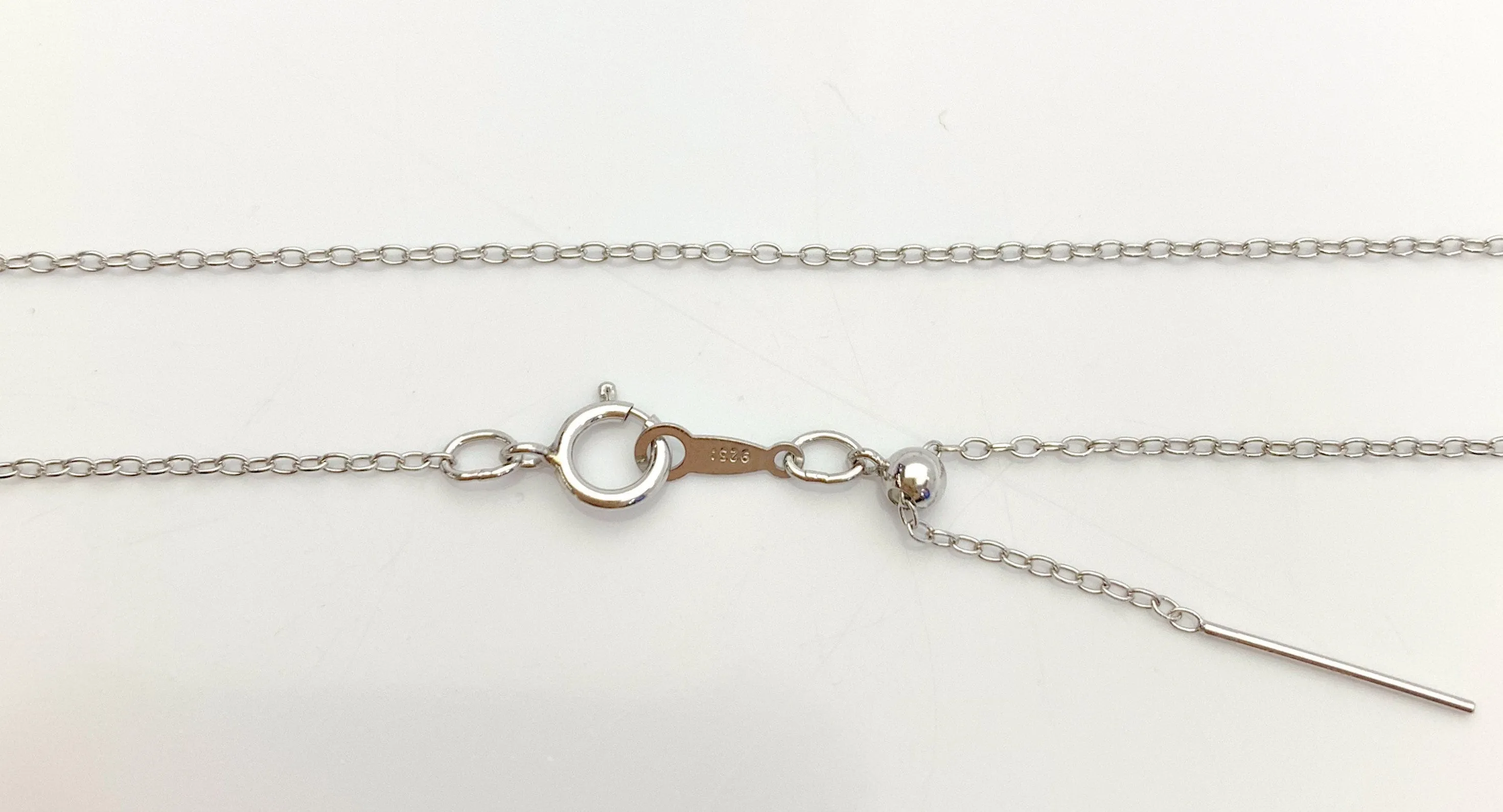 Sterling Silver Rhodium Finish 18.5” Add a Bead Adjustable Cable Chain Necklace 1.1mm