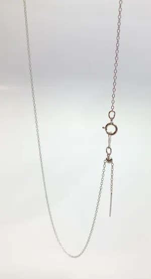 Sterling Silver Rhodium Finish 18.5” Add a Bead Adjustable Cable Chain Necklace 1.1mm