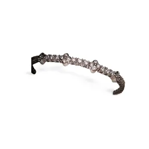 Stunning 18K White Gold Diamond Floral Flower Bangle Bracelet