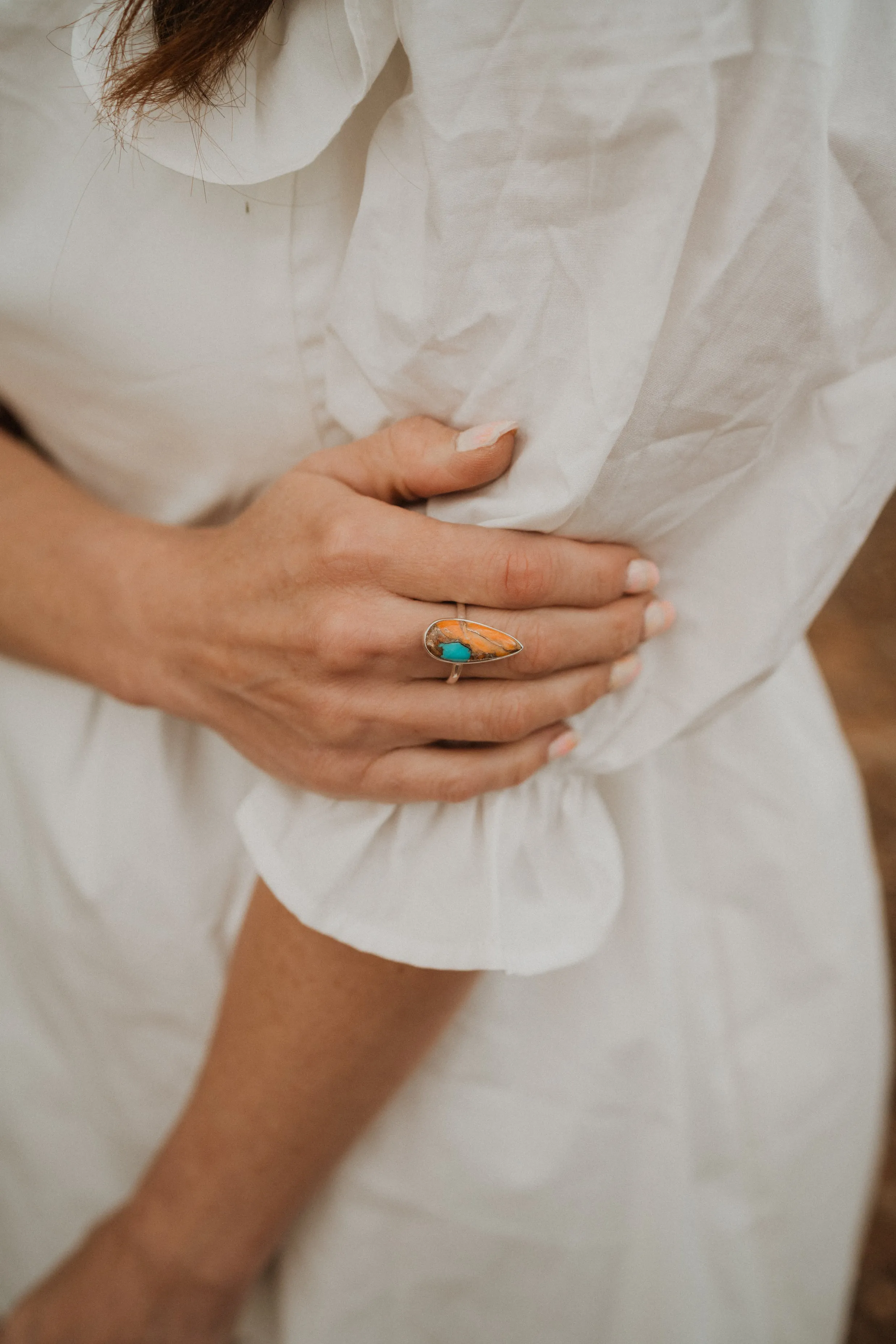 Sunny Ring | Spiny Oyster Turquoise - FINAL SALE