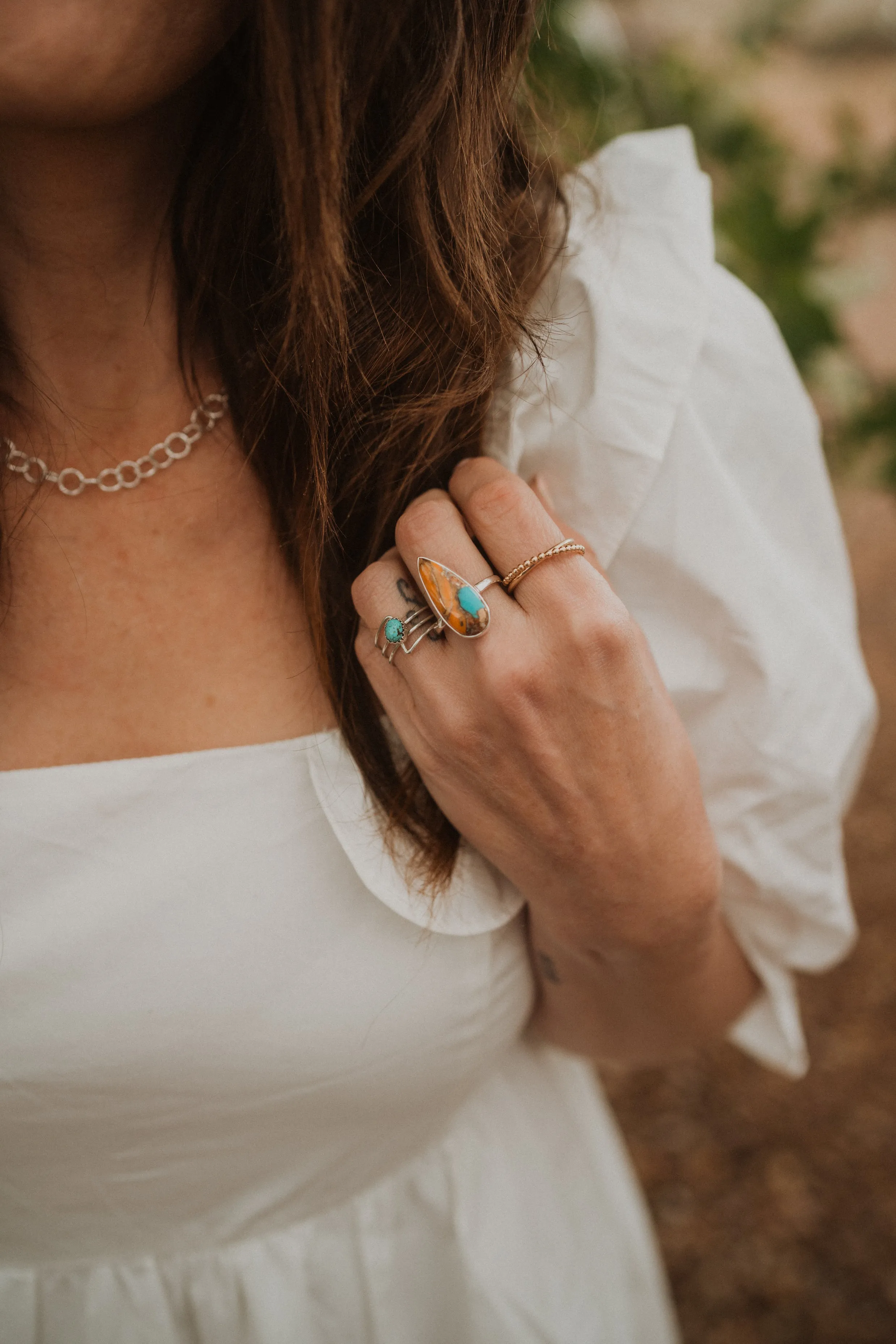 Sunny Ring | Spiny Oyster Turquoise - FINAL SALE