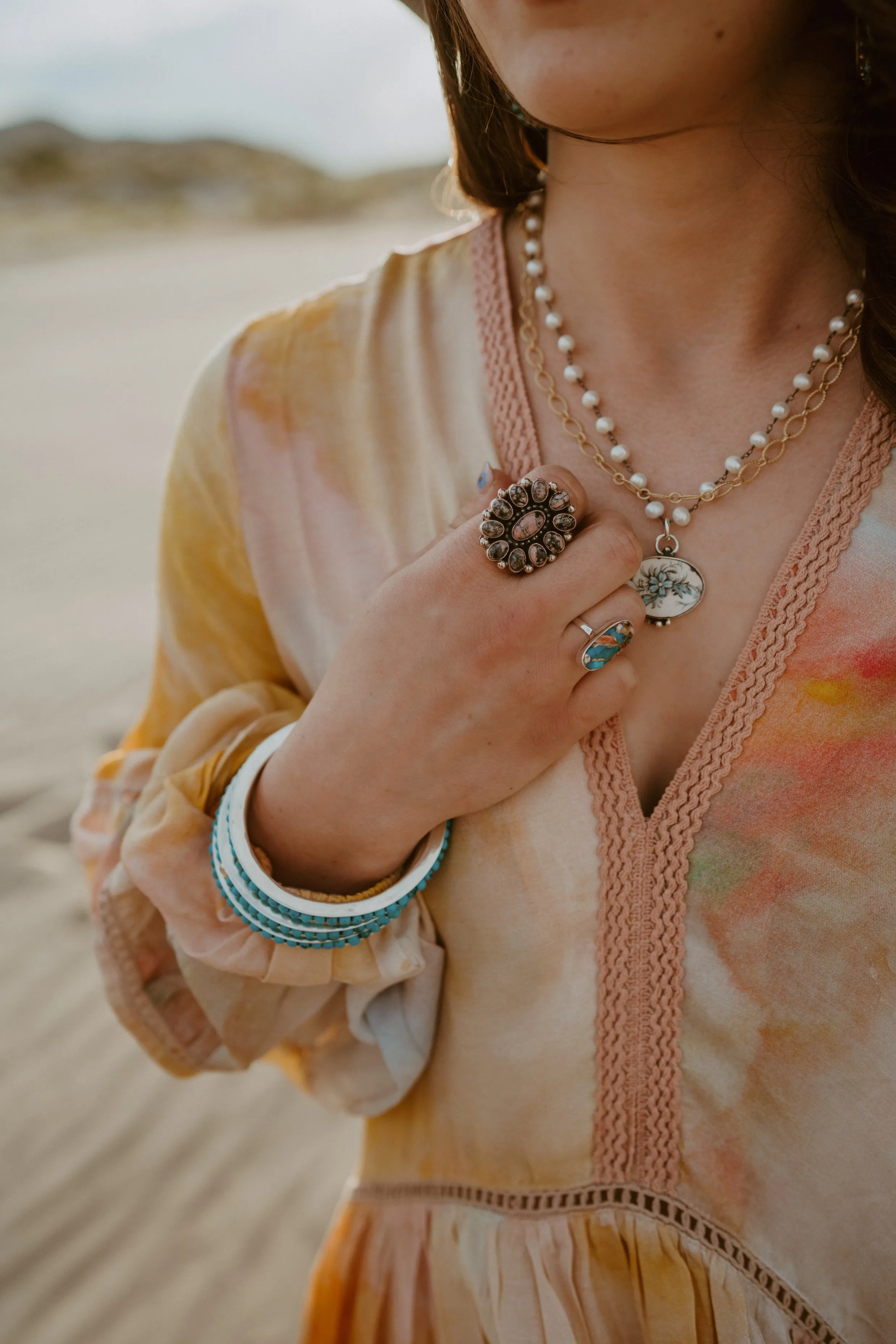 Sunny Ring | Spiny Oyster Turquoise - FINAL SALE