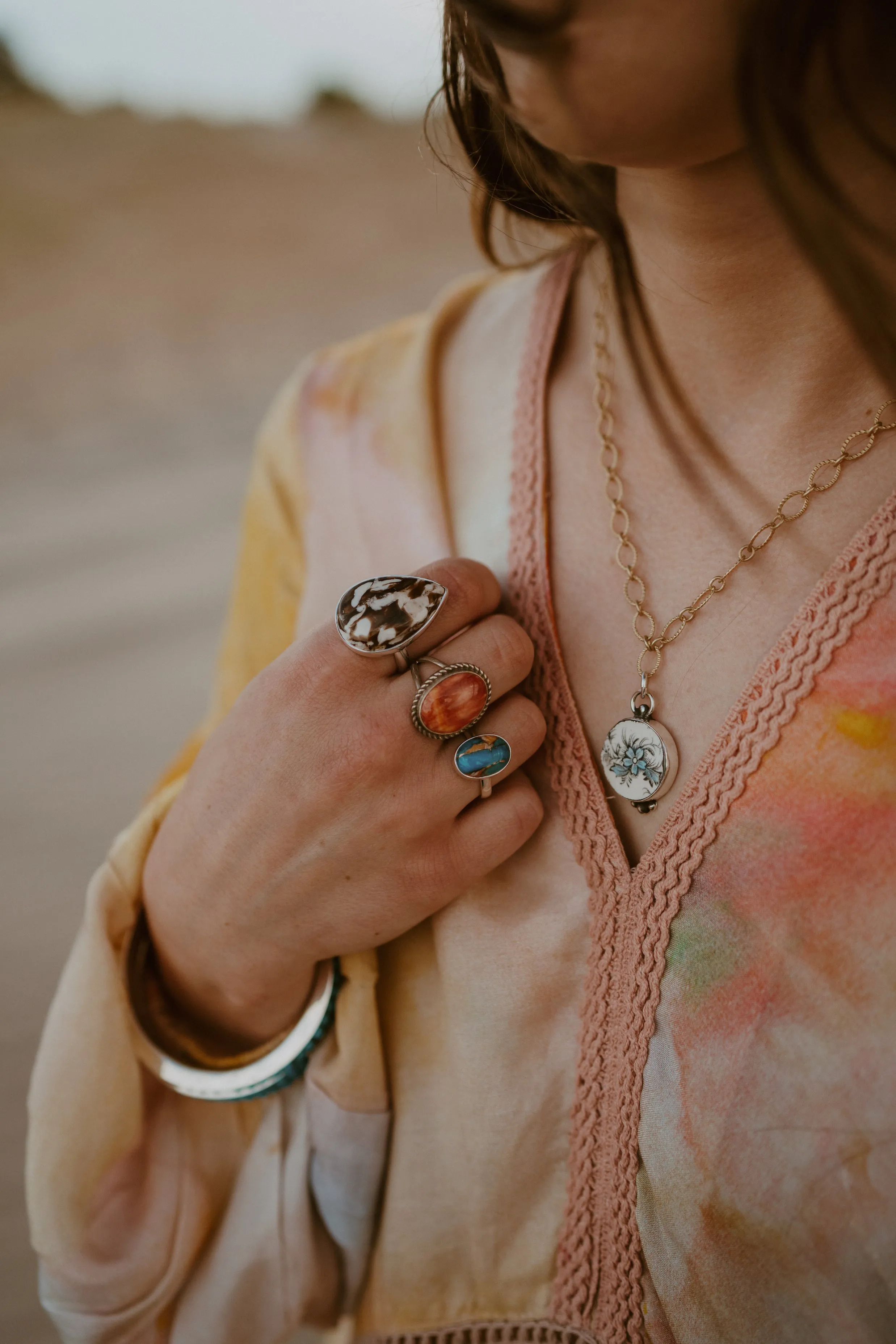 Sunny Ring | Spiny Oyster Turquoise - FINAL SALE
