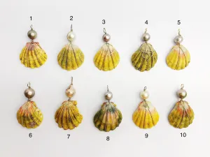 Sunrise Shell Wire and Pearl Pendants from Hawaii - Natural Color - Sunrise Shells - Sunnies (387 No. 1-10)