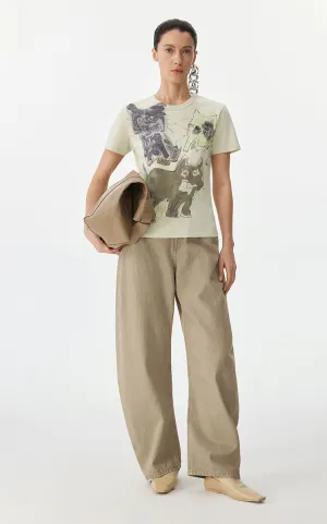 T-shirt / JNBY Playful Cat Graphic Cotton T-Shirt
