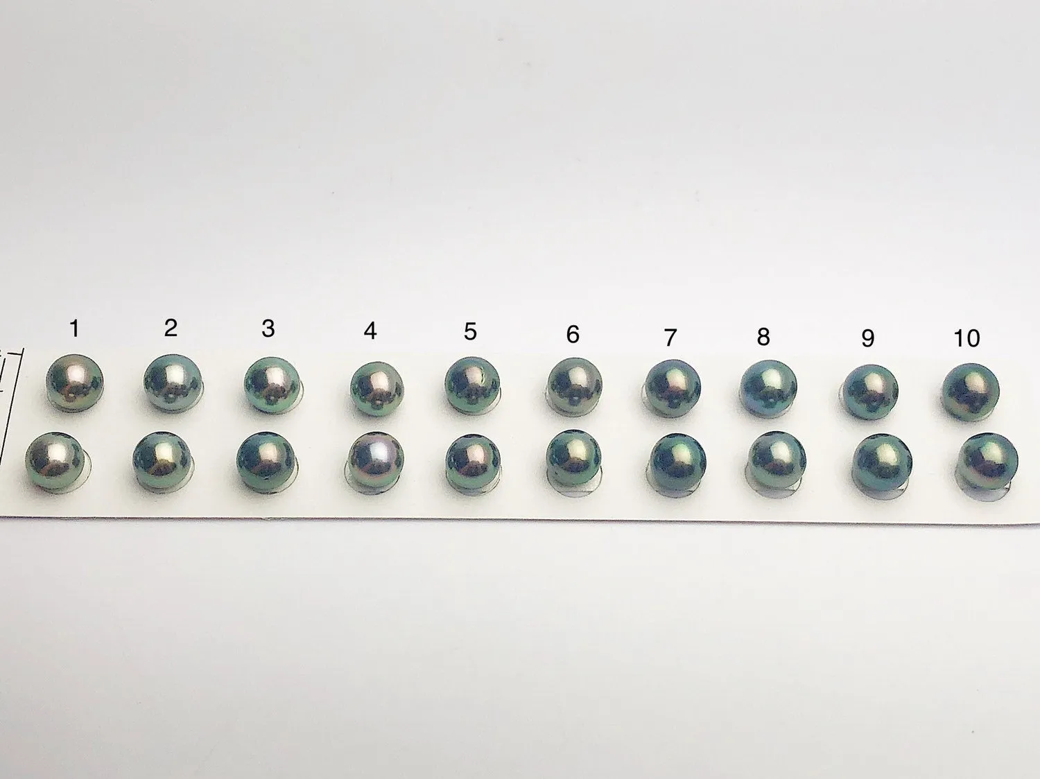 Tahitian Loose Pearls, Round AA, Peacock Multi Colored Matched Pairs, 10-10.5mm, #658