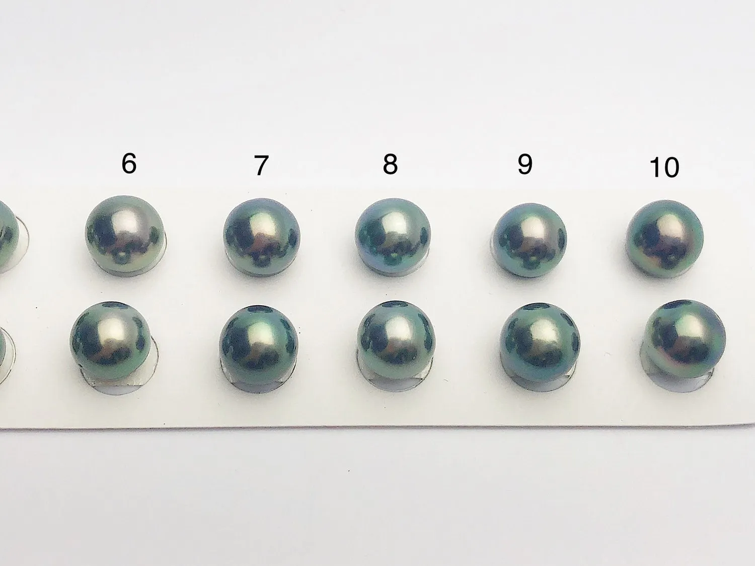 Tahitian Loose Pearls, Round AA, Peacock Multi Colored Matched Pairs, 10-10.5mm, #658