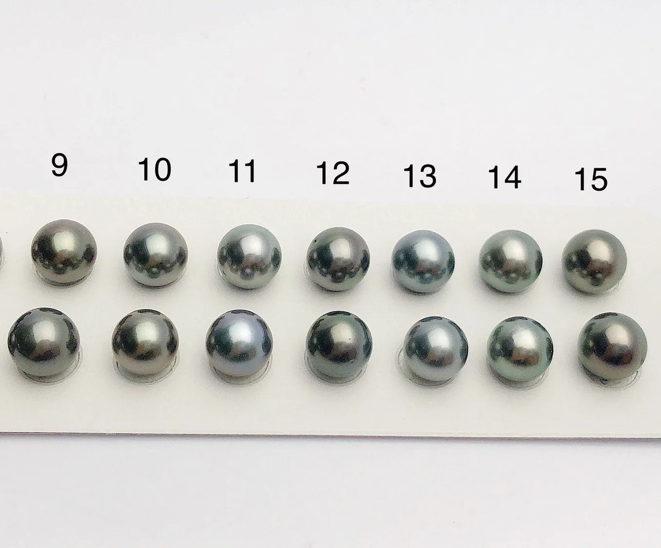 Tahitian Loose Pearls, Round AAAA, Peacock Multi Colored Matched Pairs, 8-8.5mm, #655