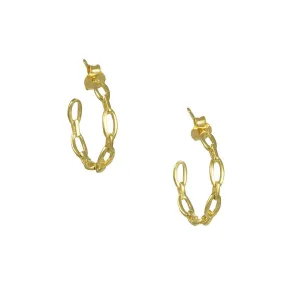 Tashi - Vermeil Oval Chain Link Hoop