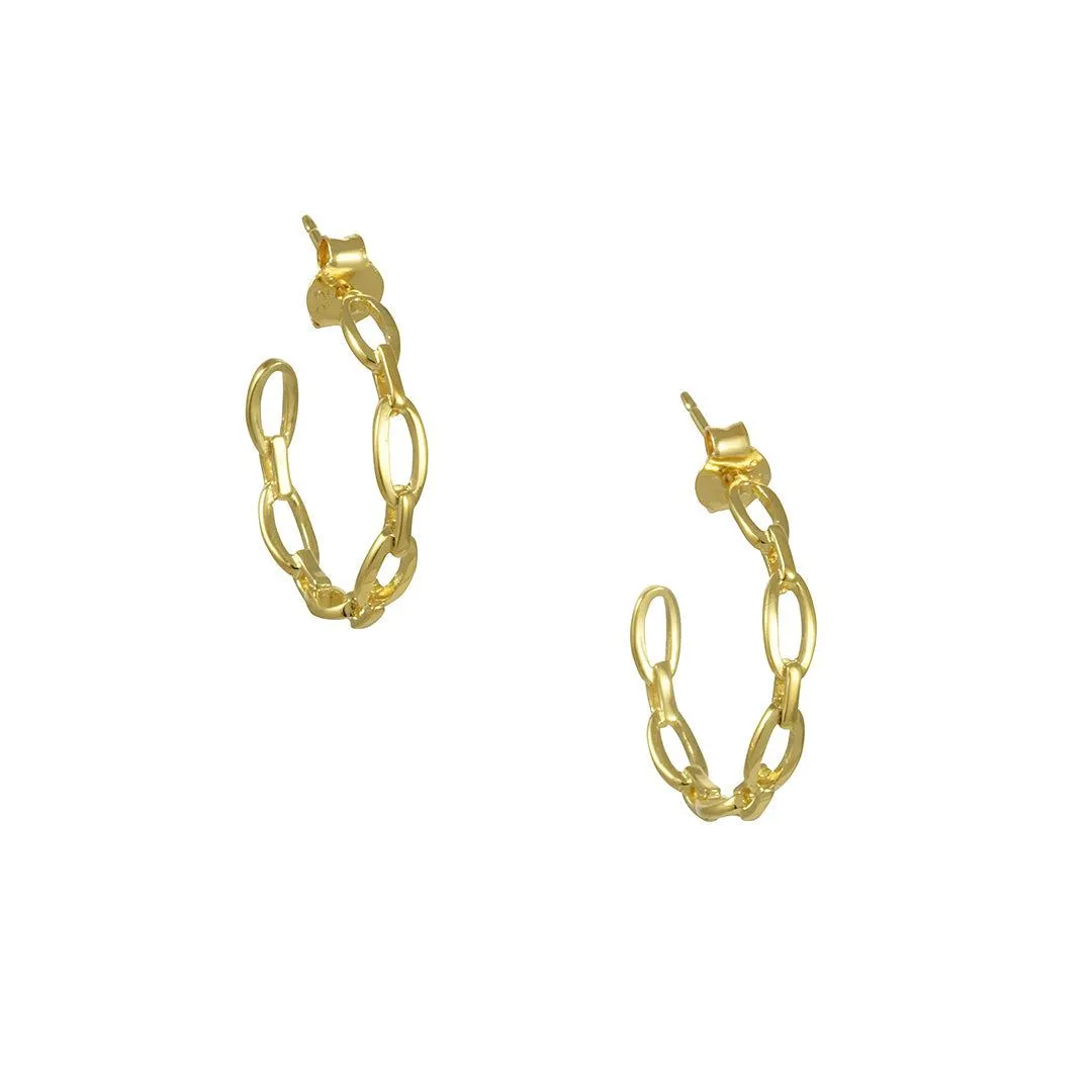 Tashi - Vermeil Oval Chain Link Hoop