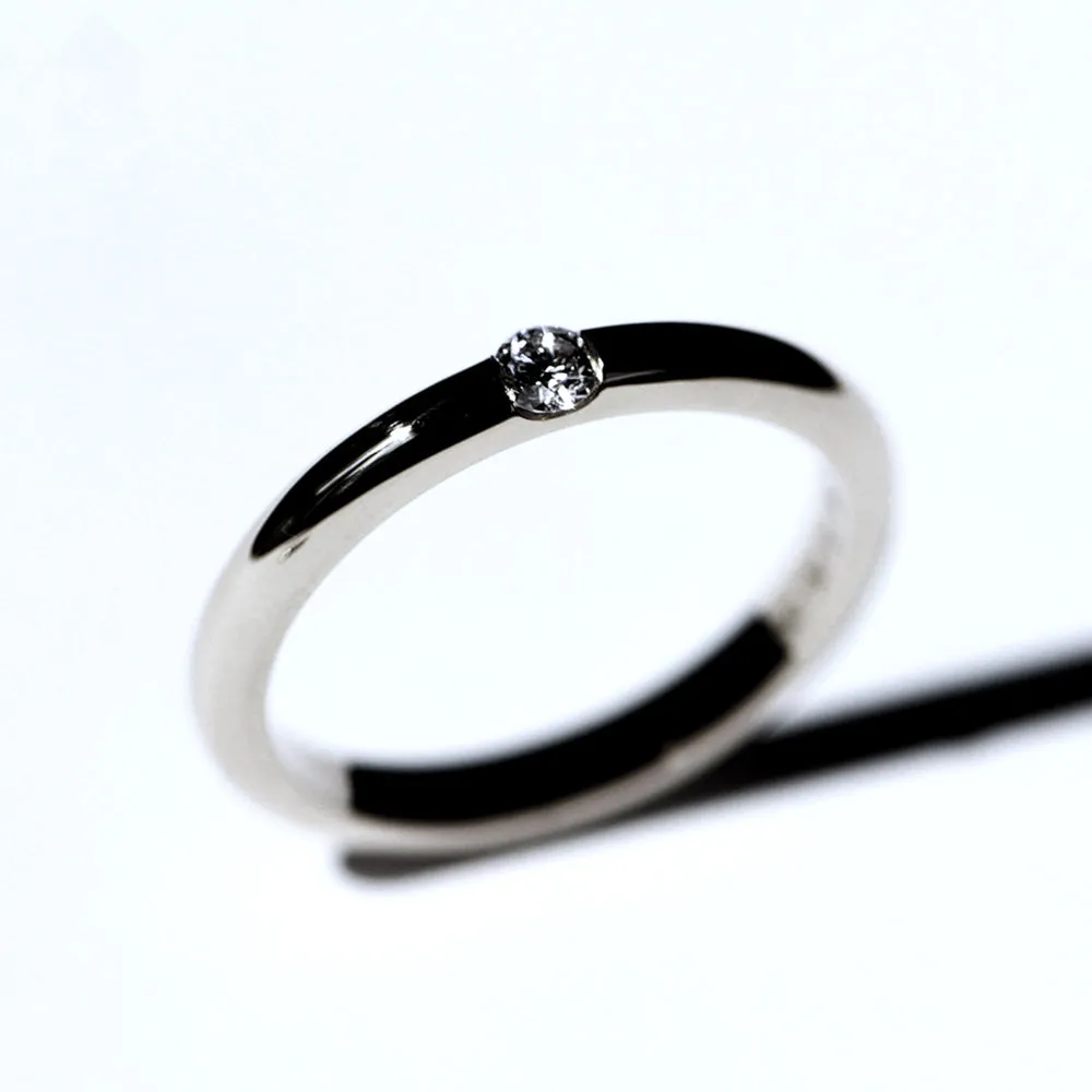 Tension Setting Diamond Dome Wedding Ring