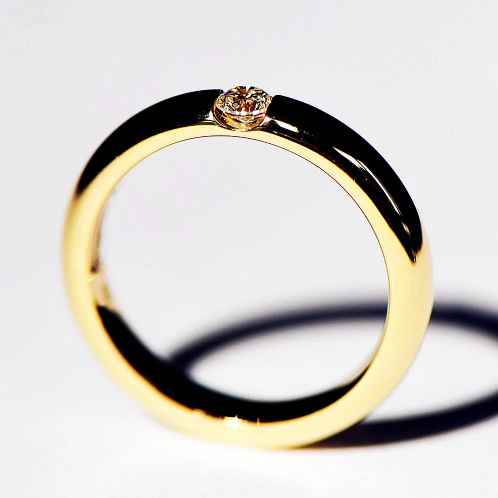 Tension Setting Diamond Dome Wedding Ring