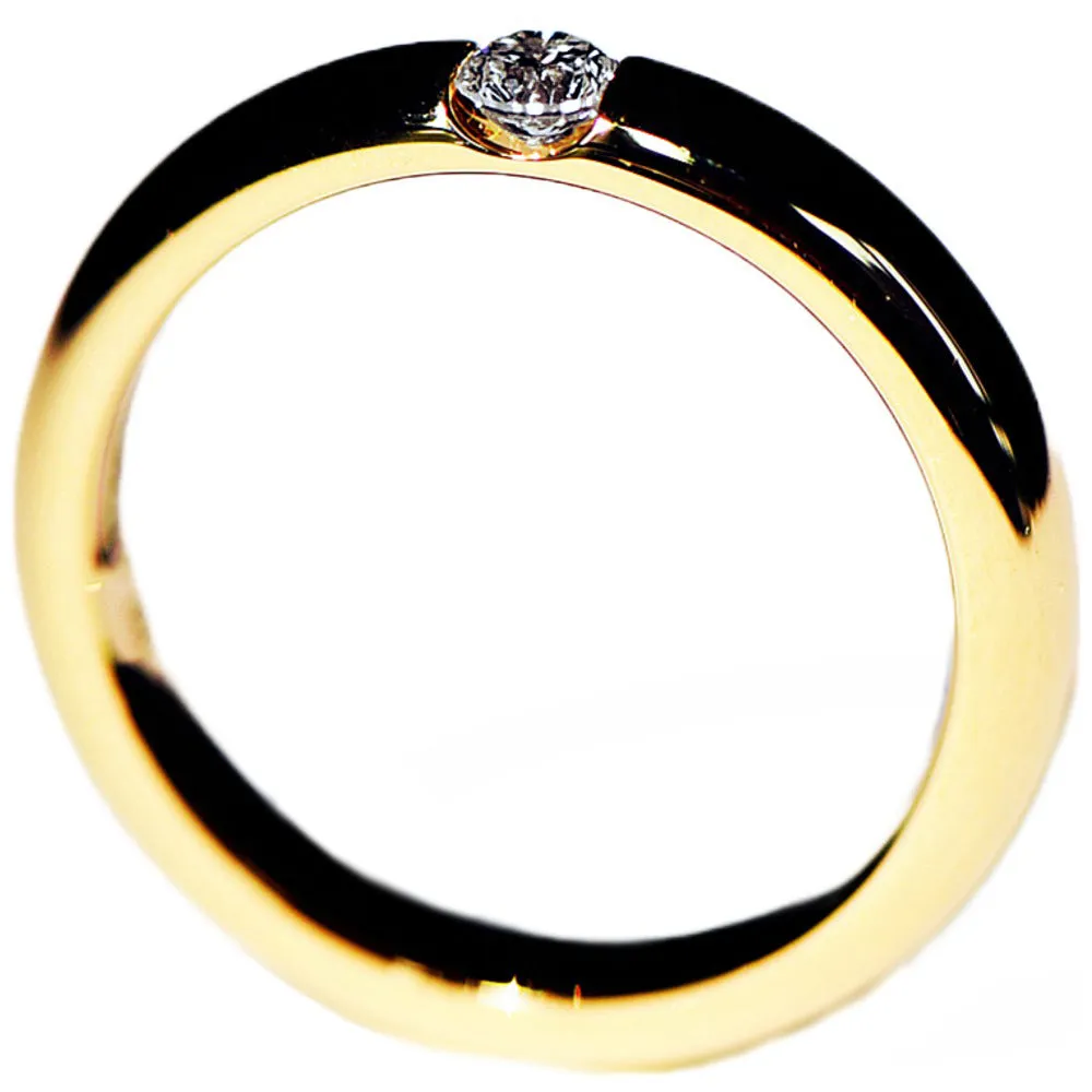 Tension Setting Diamond Dome Wedding Ring
