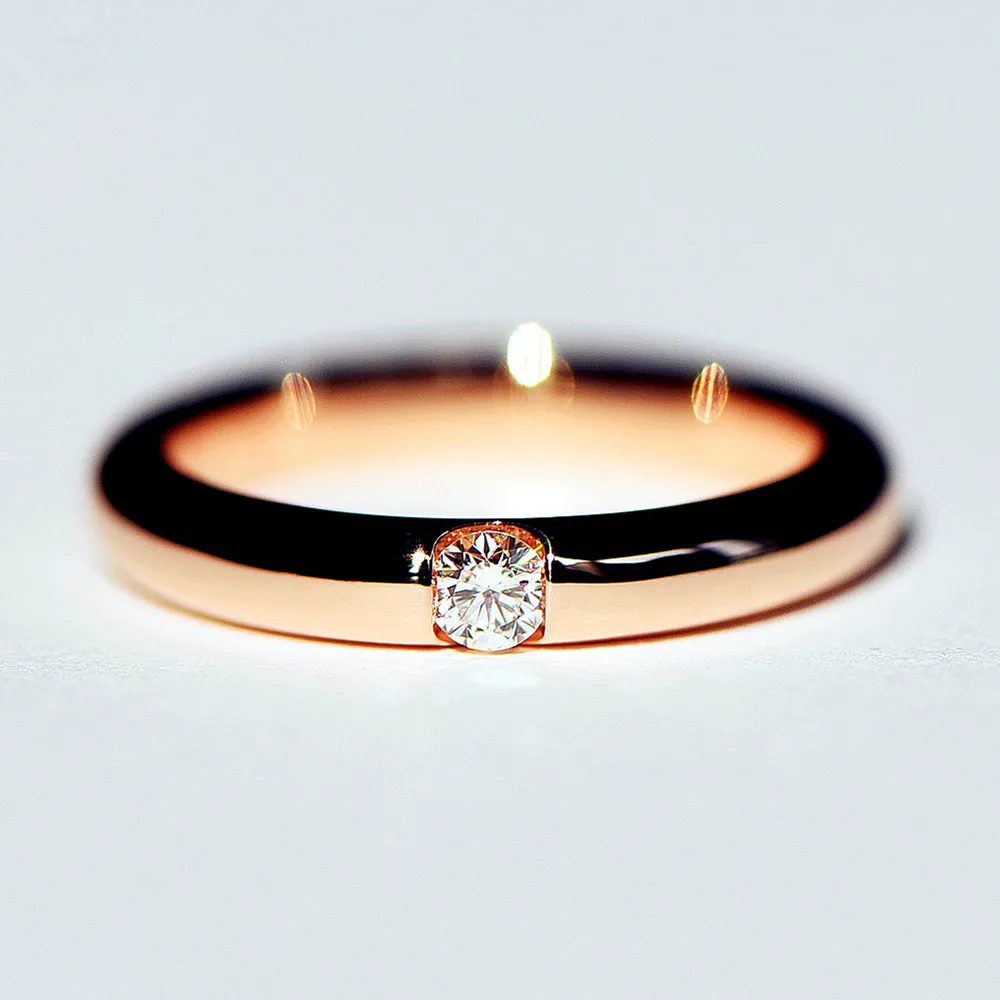Tension Setting Diamond Dome Wedding Ring