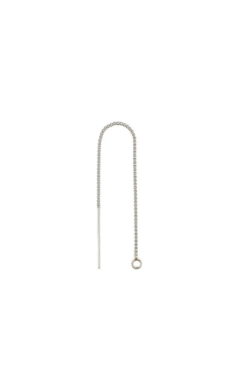 Threader Box Chain w/ Ring, Sterling Silver. Made in USA. #5006436XB2