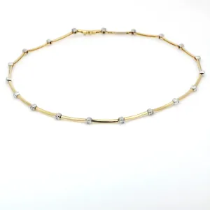 Tiffany & Co. Diamond Bezel Necklace Platinum 18k Yellow Gold