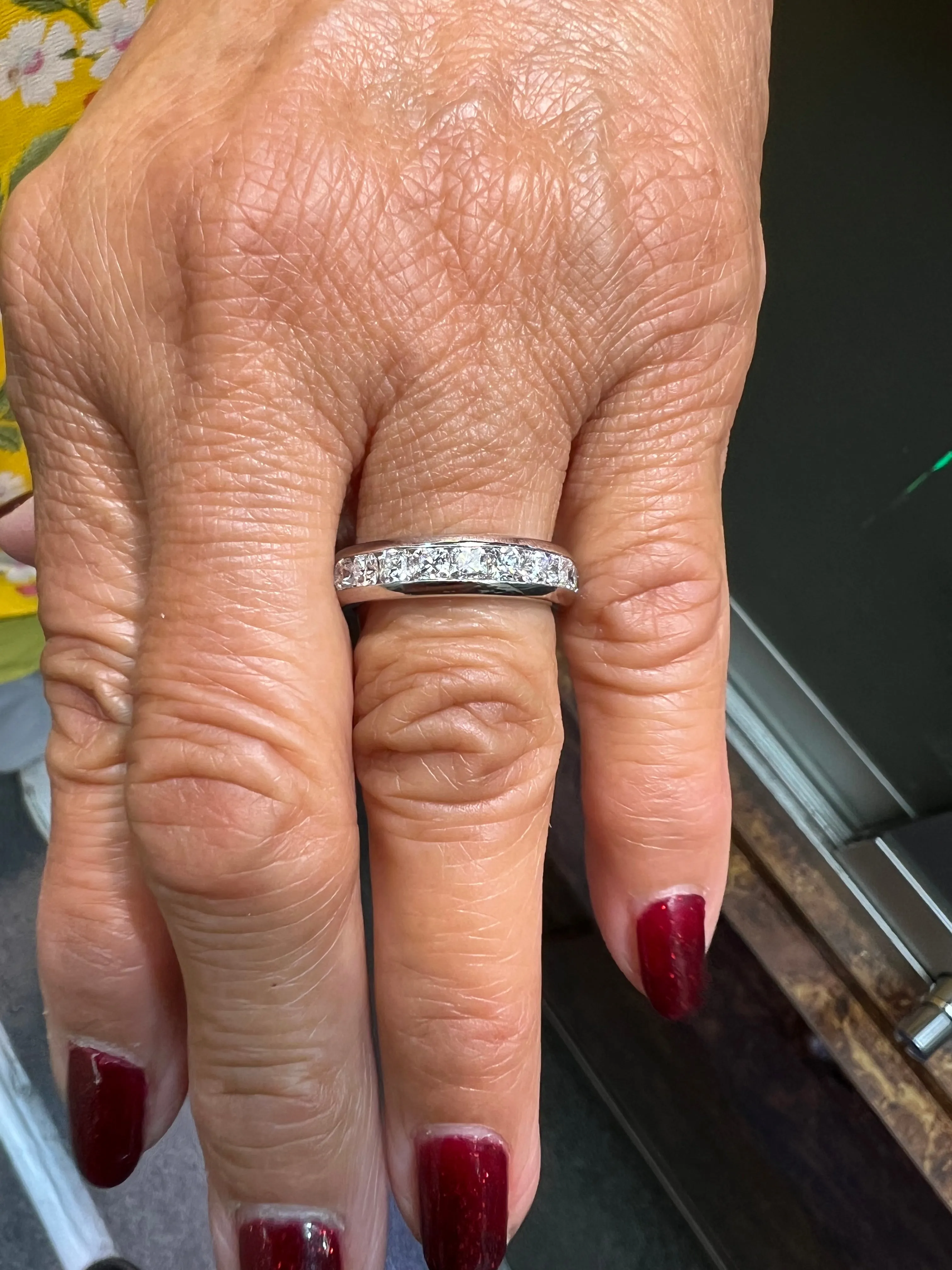 Tiffany & Co Lucida Cut Diamond Platinum Eternity Ring Size 5 3/4