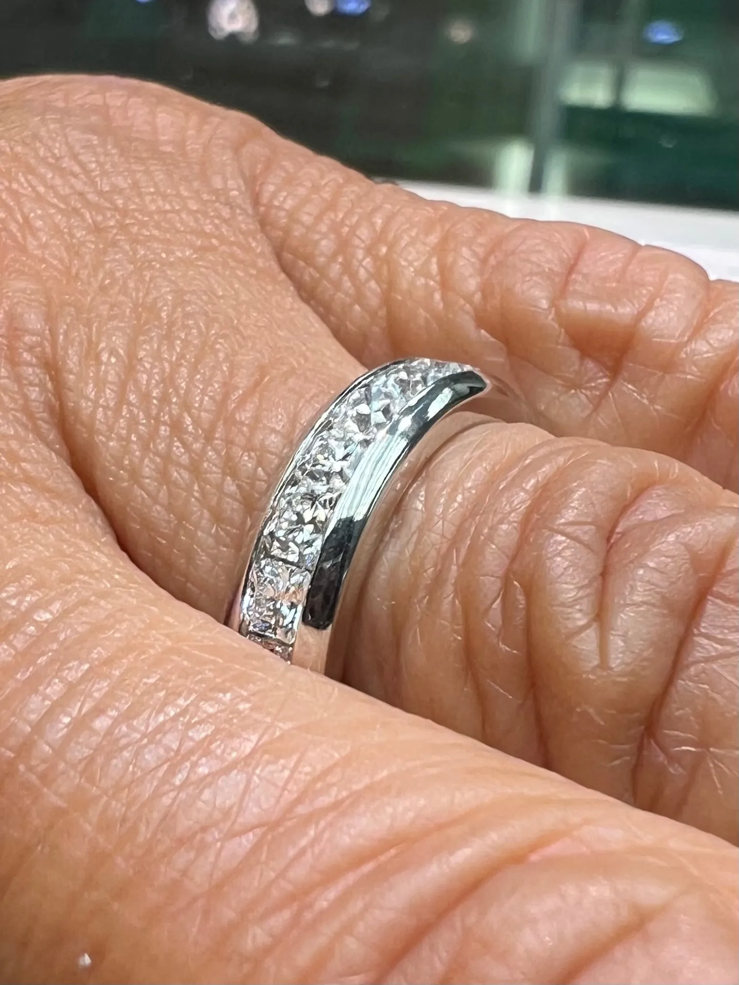 Tiffany & Co Lucida Cut Diamond Platinum Eternity Ring Size 5 3/4