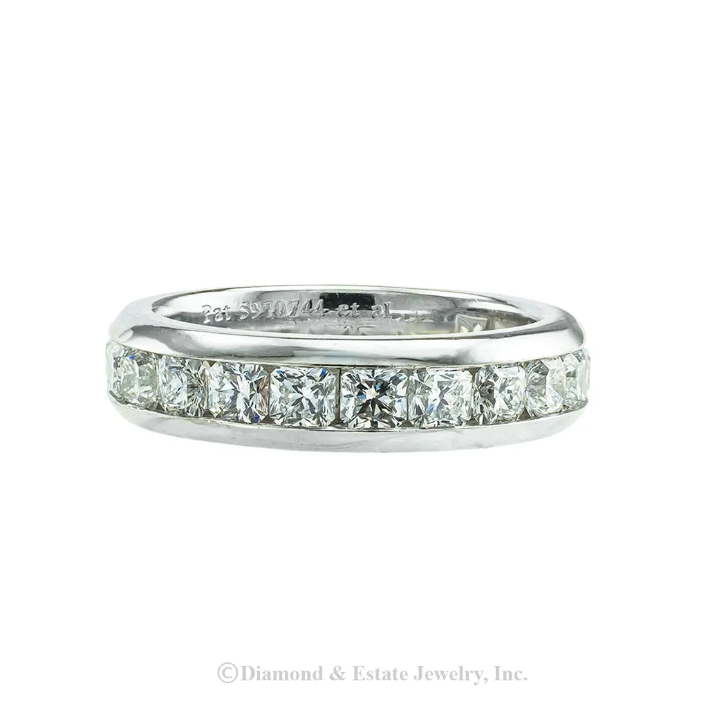 Tiffany & Co Lucida Cut Diamond Platinum Eternity Ring Size 5 3/4