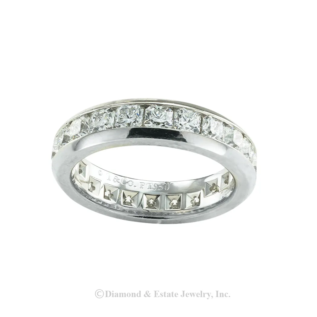 Tiffany & Co Lucida Cut Diamond Platinum Eternity Ring Size 5 3/4