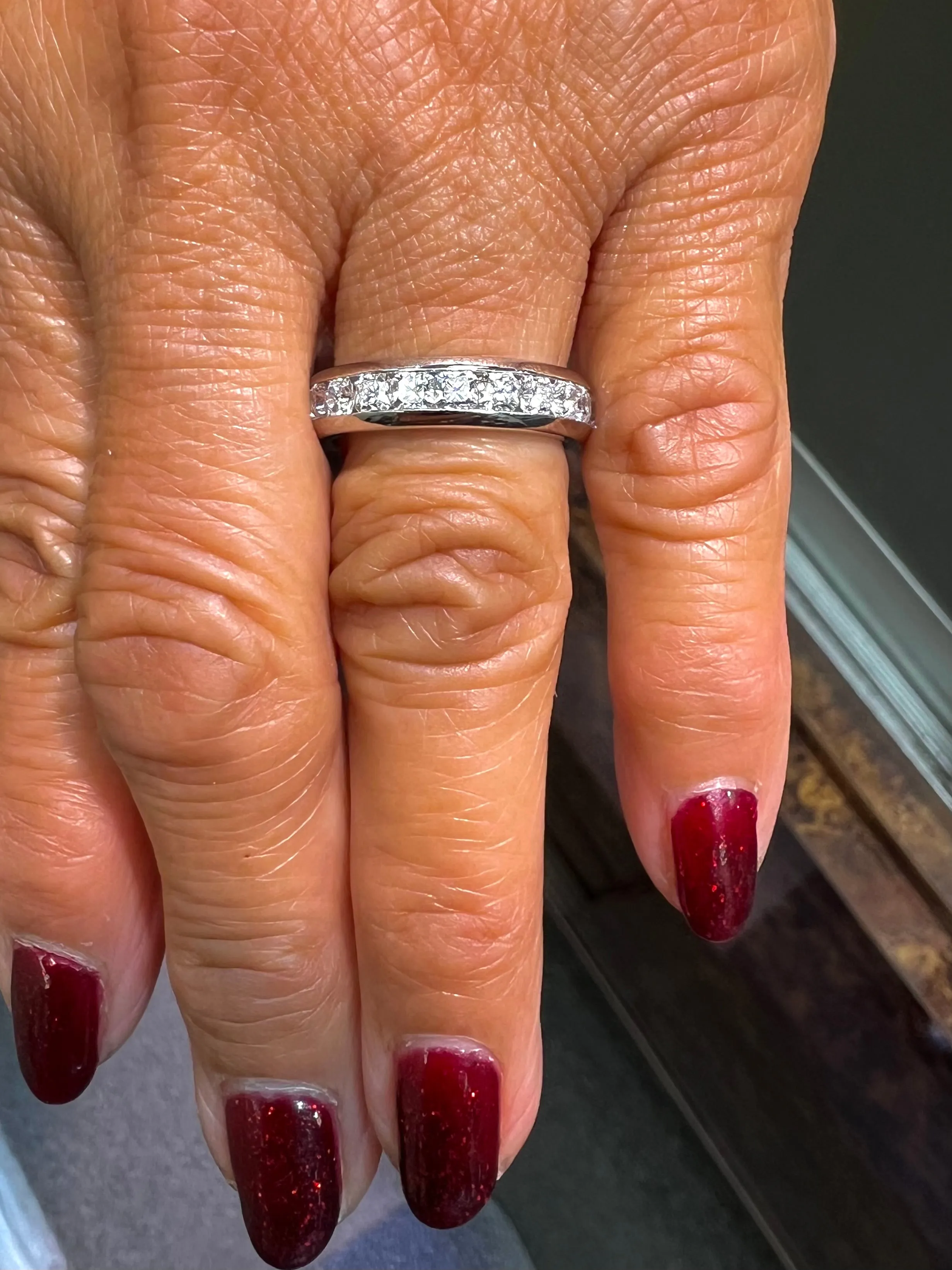 Tiffany & Co Lucida Cut Diamond Platinum Eternity Ring Size 5 3/4