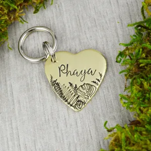 Tropical Leaves Pet ID Tag
