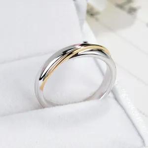 Two Tone Gold Diamond Wedding Matching Couple Rings